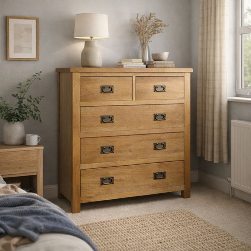 Oak chest drawers - oak, –