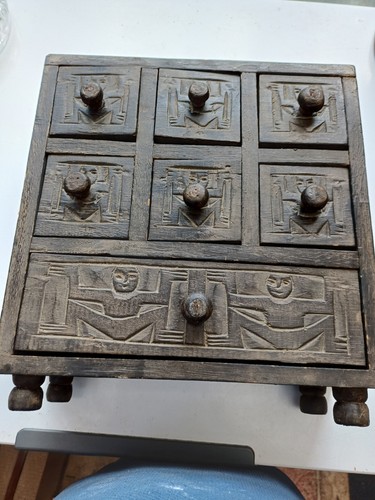 Rustic wooden small chest - wooden,