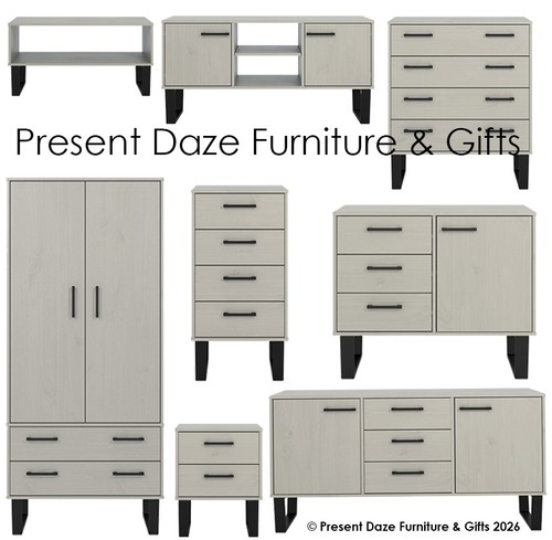 Greywashed solid pine bedside - greywashed,